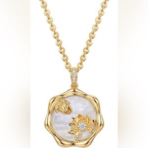 18k Gold Plated Mother of Pearl Dainty Birth Necklace AVAILABLE IN EVERY MONTH